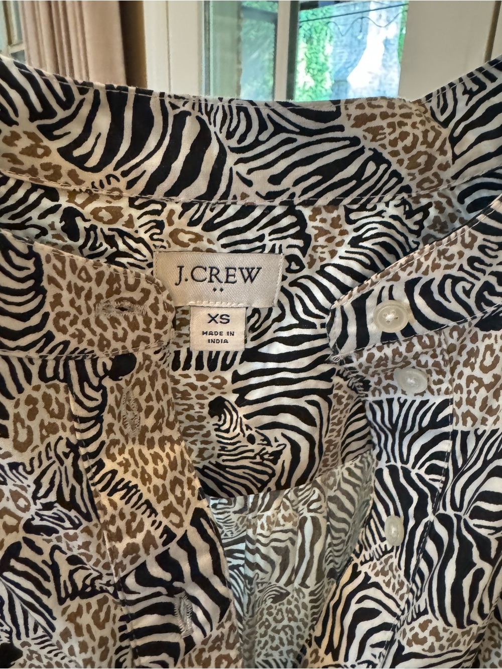 J. Crew Kids Animal Print Pajama Top - Black & Brown & White